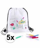 Rugtas witte gymtassen stiften kind